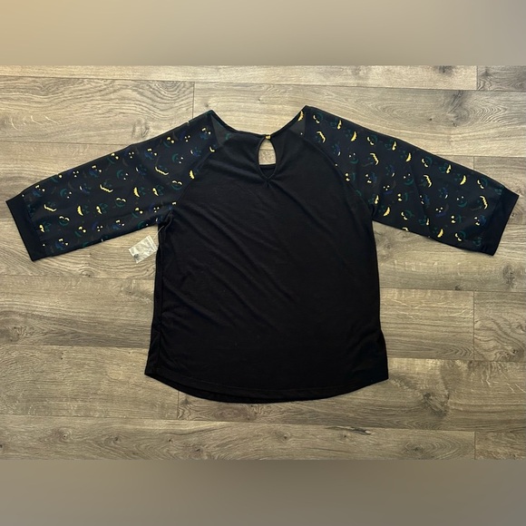 ModCloth Women Jack-O-Lantern Raglan 3/4 Sleeve Keyhole Halloween Shirt size XL - Picture 6 of 12